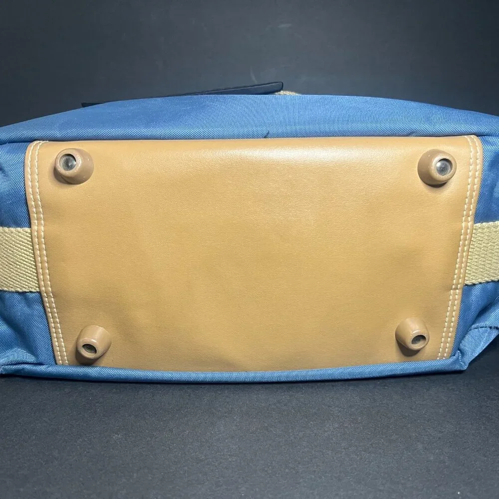 Vintage Samsonite Caribbean Soul Blue & Tan Nylon Travel Shoulder Bag 13 x 15